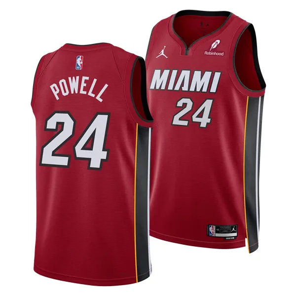 Mens Miami Heat #24 Norman Powell Red Statement Edition Swingman Jersey