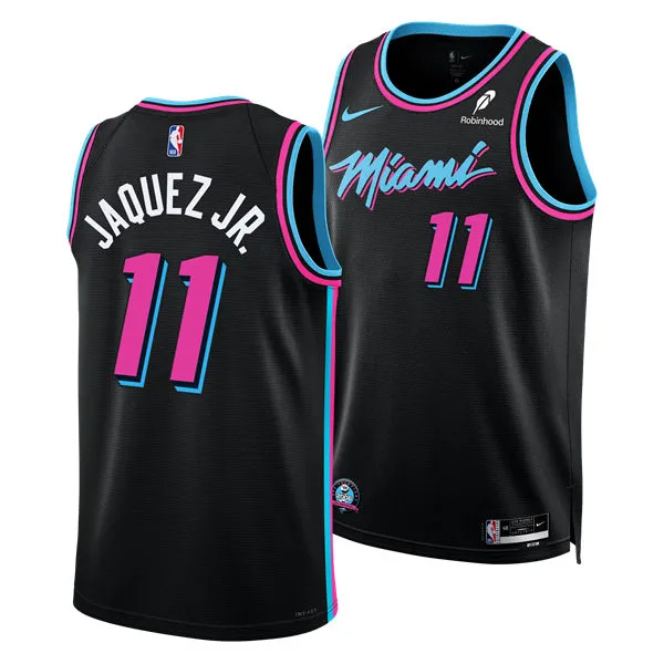 Mens Miami Heat #11 Jaime Jaquez Jr. Black 2025-26 City Edition Swingman Jersey