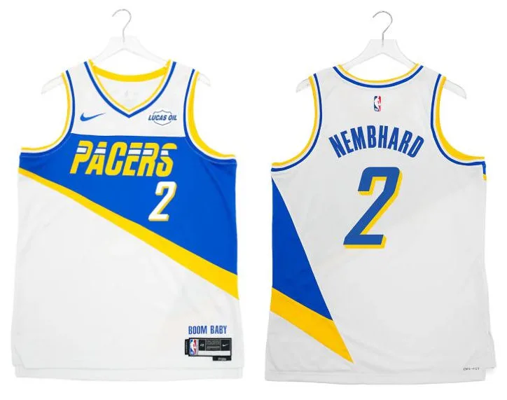 Mens Indiana Pacers #2 Andrew Nembhard 2025-26 White City Edition Swingman Jersey