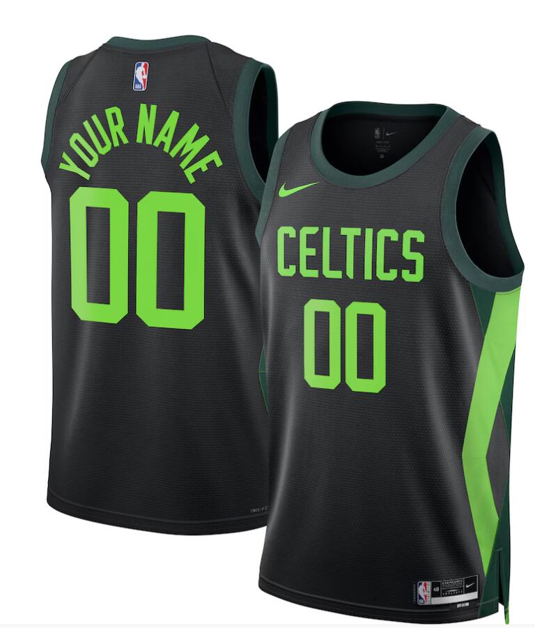 Mens Youth Boston Celtics Custom 2024-25 Black City Edition Jersey(1)