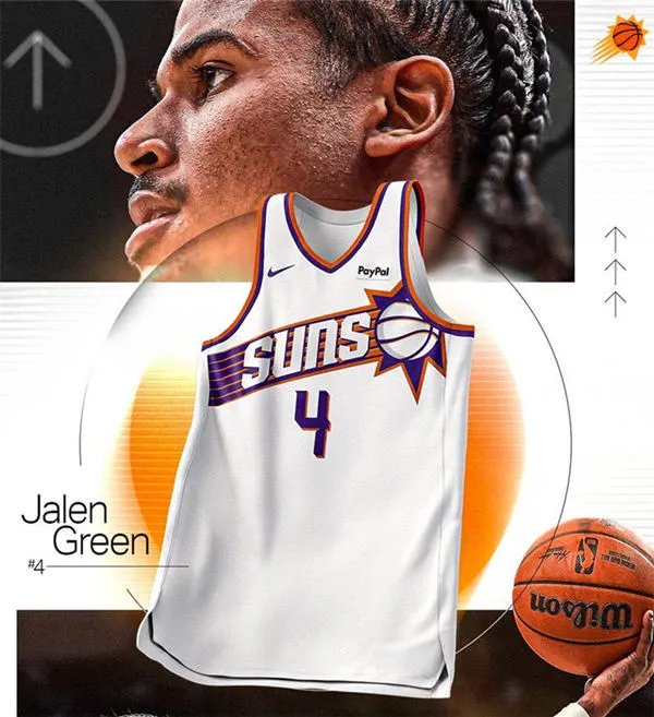 Mens Phoenix Suns #4 Jalen Green White Association Edition Swingman Jersey