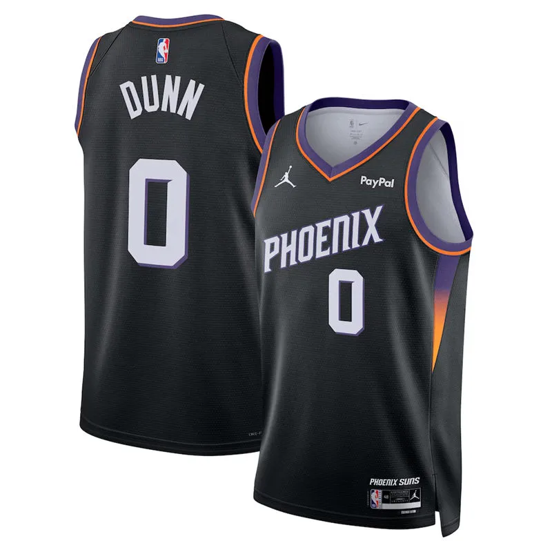 Mens Phoenix Suns #0 Ryan Dunn 2025-26 Black Statement Edition Swingman Jersey