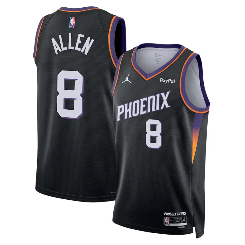 Mens Phoenix Suns #8 Grayson Allen 2025-26 Black Statement Edition Swingman Jersey