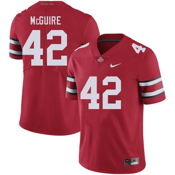 Ohio State Buckeyes #42 Joe McGuire 2025 Scarlet Nike F.U.S.E. Limited College Football Game Jersey