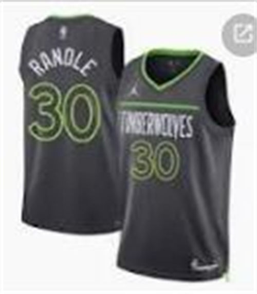 Men's Minnesota Timberwolves #30 Julius Randle Charcoal Statement Editio Player Jersey
