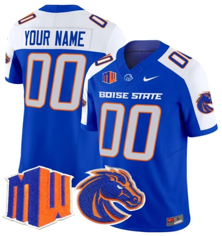 Boise State Broncos Custom Royal White Gratitude Limited Football Jersey