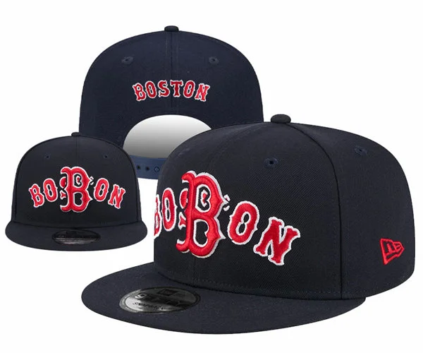 Embroidered Boston Red Sox Navy red Snapback Hat GS12091 (3)