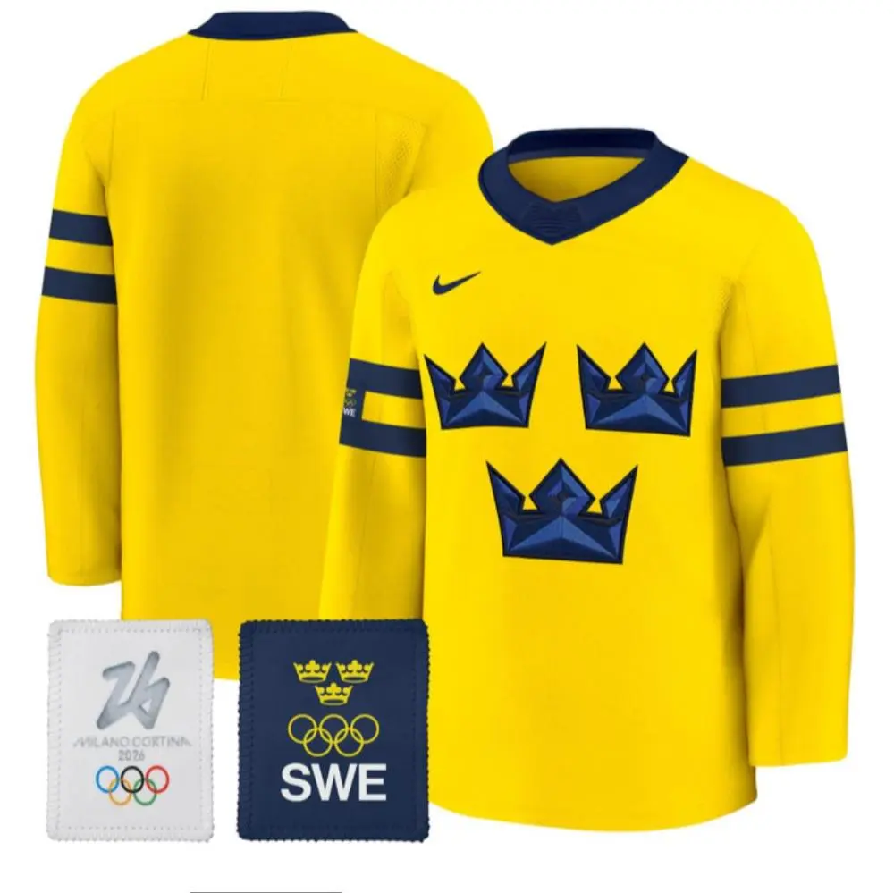 Sweden Olympic 2026 National Ice Hockey Team Jersey Gold