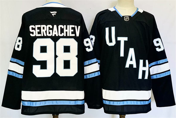 Mens Utah Hockey Club #98 Mikhail Sergachev Fanatics Home Black Player Jersey