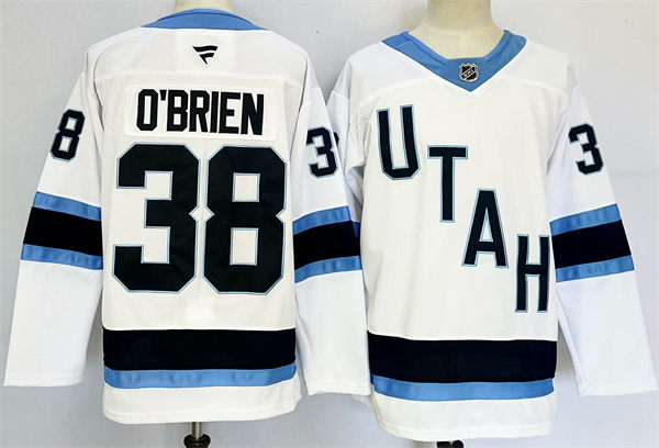 Mens Utah Hockey Club #38 Liam O'Brien Fanatics Away White Player Jersey
