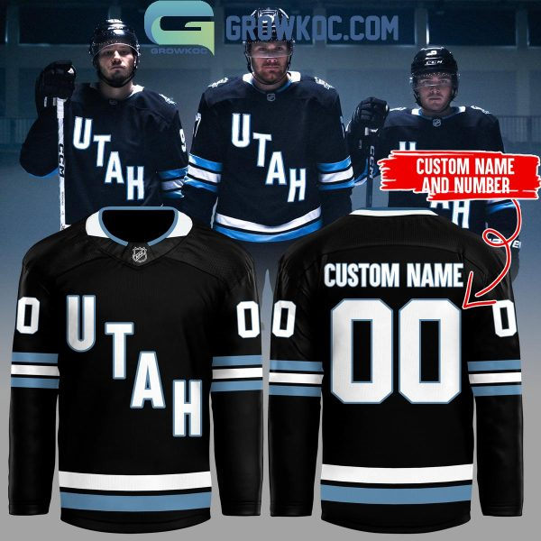 Mens Youth Utah Hockey Custom Fanatics Home Black Jersey