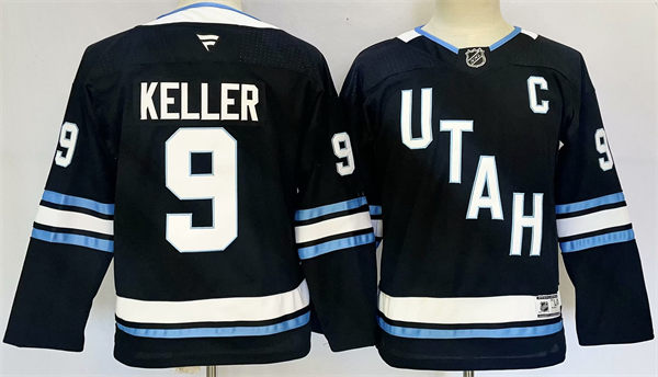 Youth Utah Hockey Club #9 Clayton Keller  Fanatics Home Black Player Jersey
