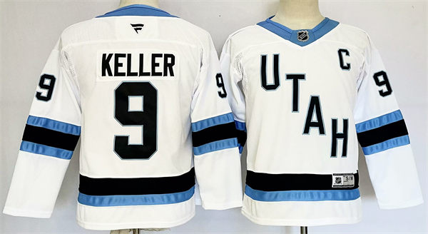 Youth Utah Hockey Club #9 Clayton Keller Fanatics Away White Player Jersey