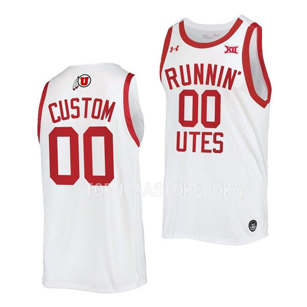 Mens Youth Utah Utes custom 2025 XII White RUNNIN' UTES basketball Retro Jersey