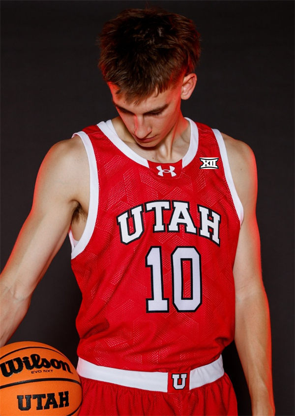 Mens Youth Utah Utes custom 2025 XII Red college basketball game Jersey