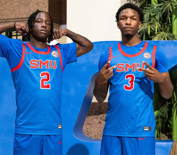 Mens Youth SMU Mustangs Custom Nike 2025 ACC Blue Basketball Game Jersey