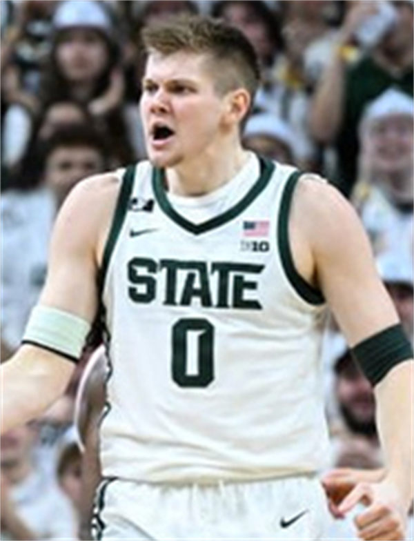 Mens Youth Michigan State Spartans #0 Jaxon Kohler 2025 White Basketball Game Jersey