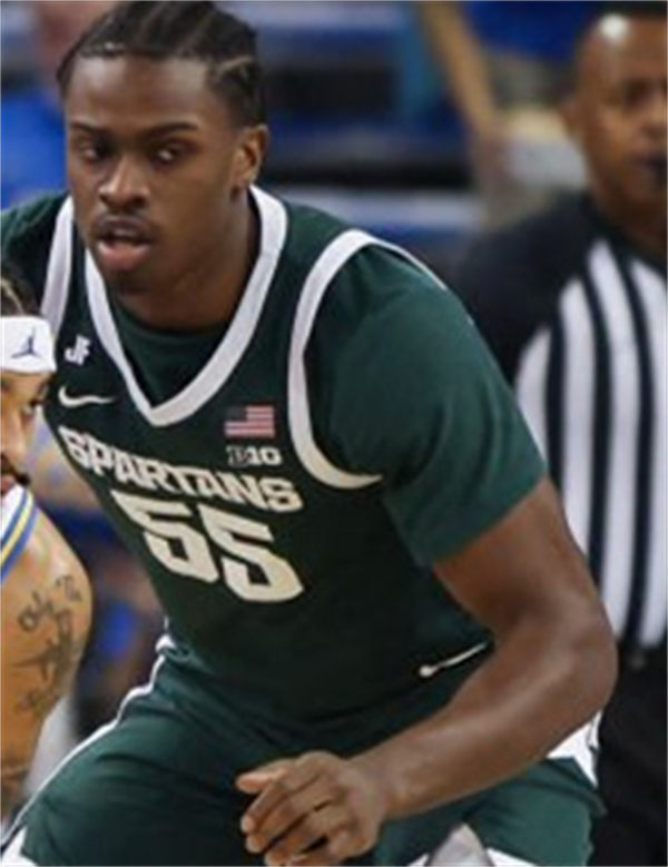 Mens Youth Michigan State Spartans #55 Coen Carr 2025 Green Basketball Game Jersey