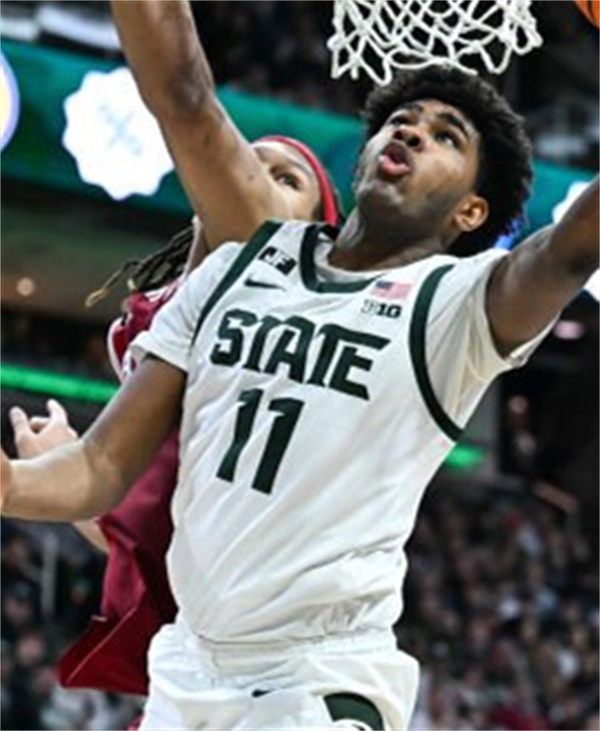 Mens Youth Michigan State Spartans #11 Jase Richardson 2025 White Basketball Game Jersey