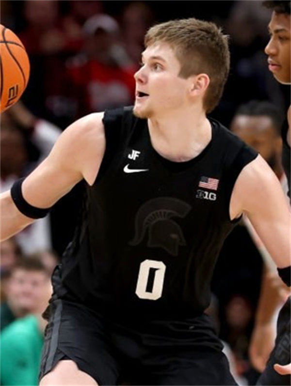 Mens Youth Michigan State Spartans #0 Jaxon Kohler 2025 Black Basketball Game Jersey