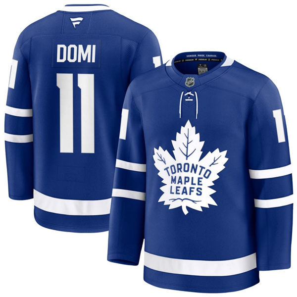 Men's Toronto Maple Leafs #11 Max Domi Fanatics Home Blue Premium Player Jersey
