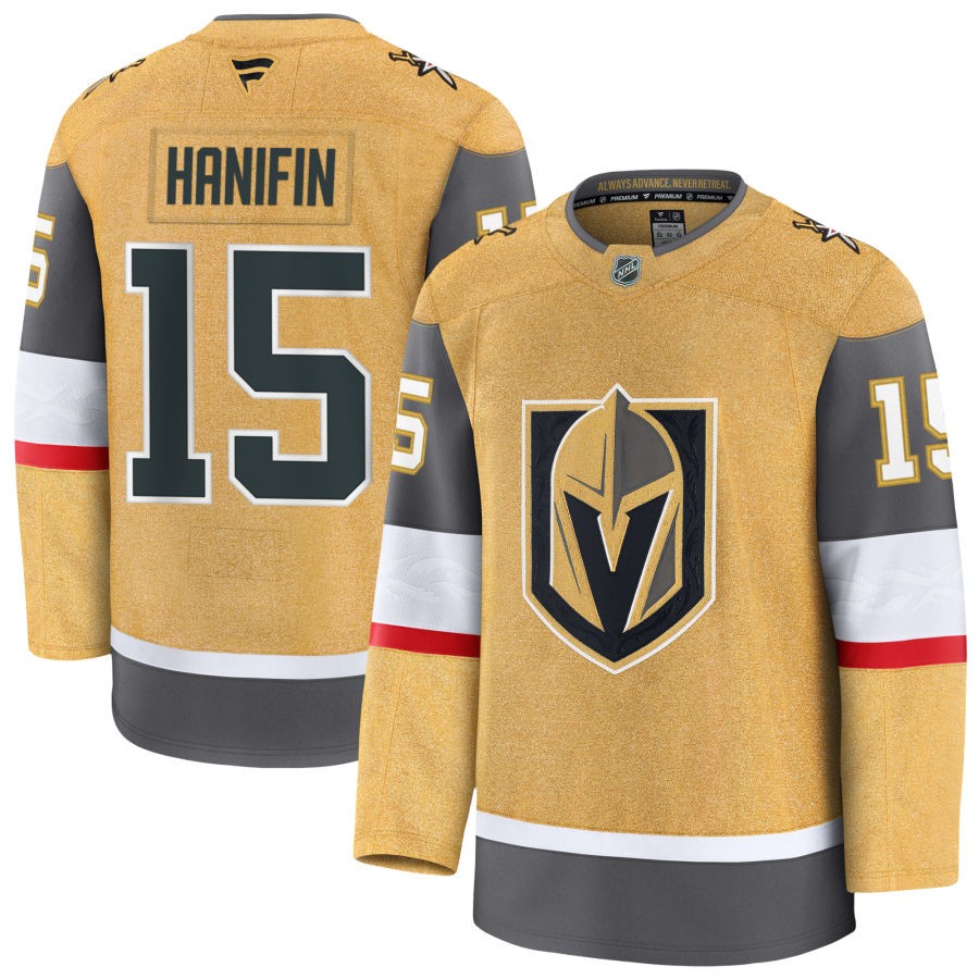 Mens Vegas Golden Knights #15 Noah Hanifin Stitched Fanatics Gray Alternate Premium Jersey