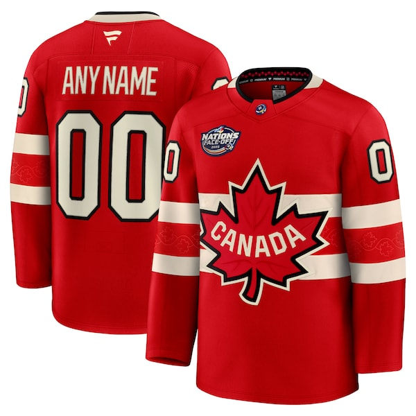 Men's Youth Canada Custom Red 2025 4 Nations Face-Off Premium Jersey