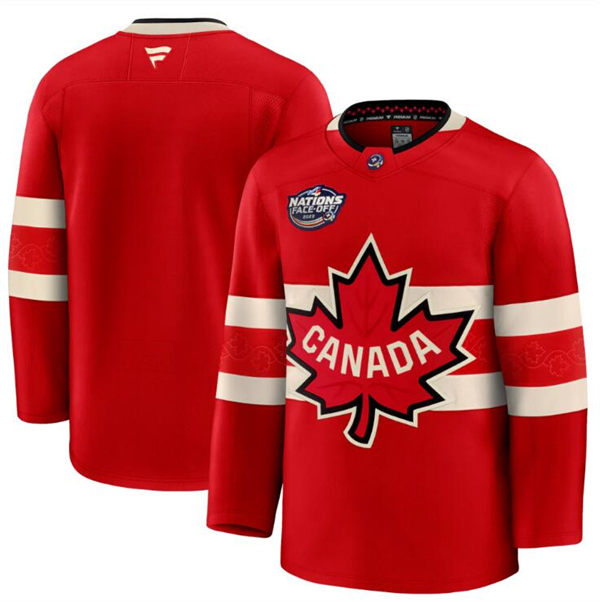 Men's Youth Canada Blank Red 2025 4 Nations Face-Off Premium Jersey