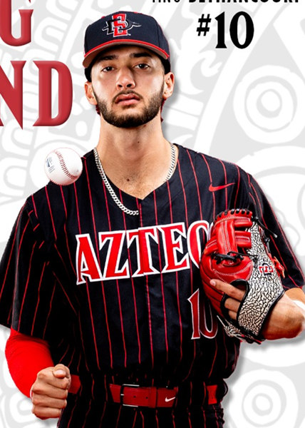 San Diego State Aztecs Custom Nike Black Pinstripe College Baseball Game Jersey