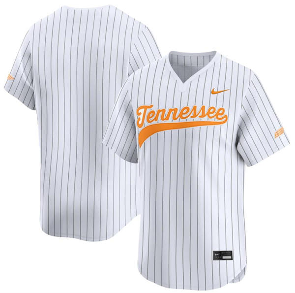 Mens Youth Tennessee Volunteers Custom Nike 2025 White Pinstripe Baseball Game Jersey