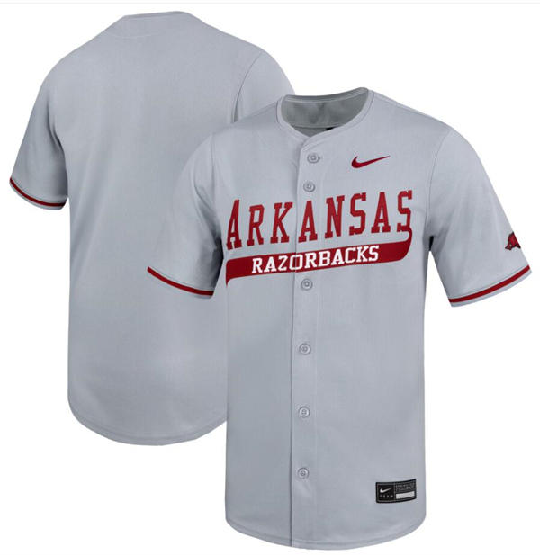 Mens Youth Arkansas Razorbacks Custom 2025 Gray Baseball Game Jersey
