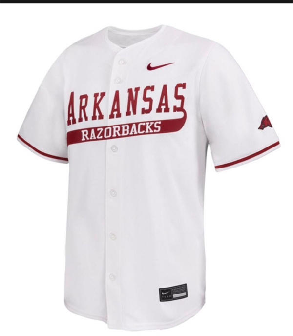 Mens Youth Arkansas Razorbacks Custom 2025 White Baseball Game Jersey