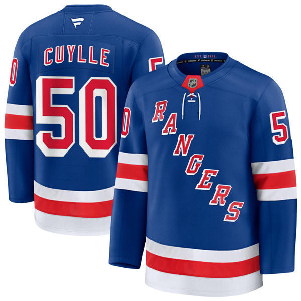 Mens New York Rangers #50 Will Cuylle Fanatics Royal Home Primegreen Player Jersey