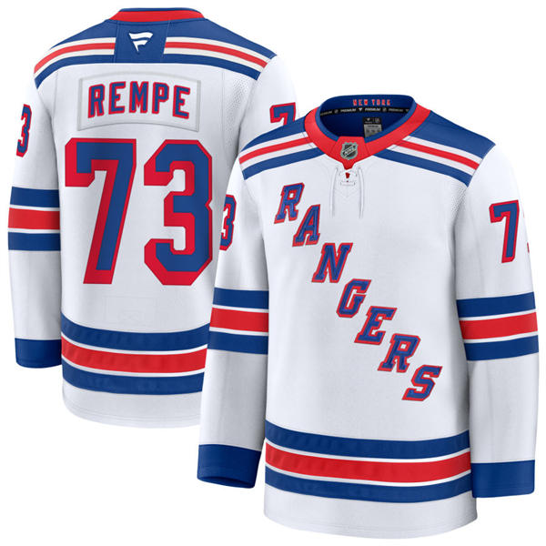 Mens New York Rangers #73 Matt Rempe Fanatics White Away Primegreen Player Jersey