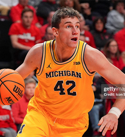 Mens Youth Michigan Wolverines #42 Will Tschetter Maize College Basketball Game Jersey