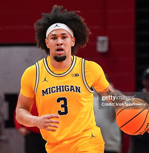 Mens Youth Michigan Wolverines #3 Tre Donaldson Maize  College Basketball Game Jersey