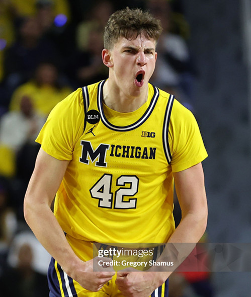 Mens Youth Michigan Wolverines #42 Will Tschetter Maize Retro Limited College Basketball Game Jersey