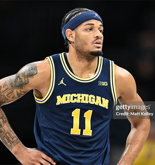 Mens Youth Michigan Wolverines #11 Roddy Gayle Jr.  Navy College Basketball Game Jersey