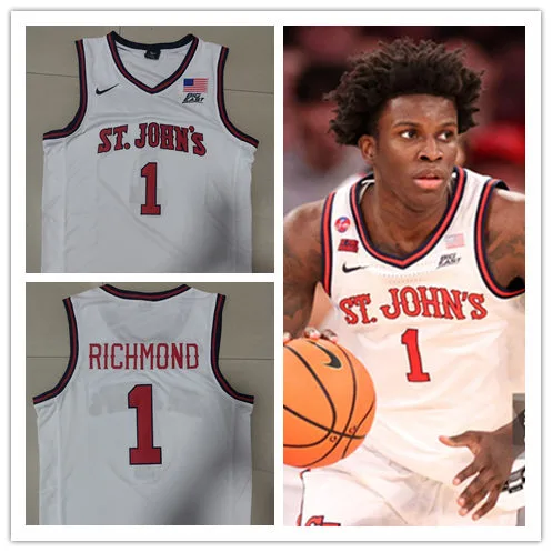 St. John's Red Storm #1 Kadary Richmond White College Basketball Game Jersey