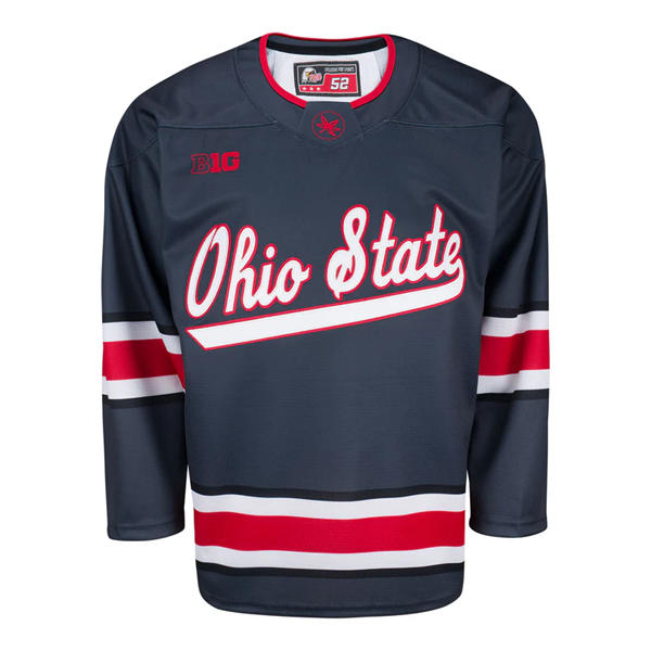 Mens Youth Ohio State Buckeyes Custom  2025 Black Exclusive Pro Sports  Hockey Jersey