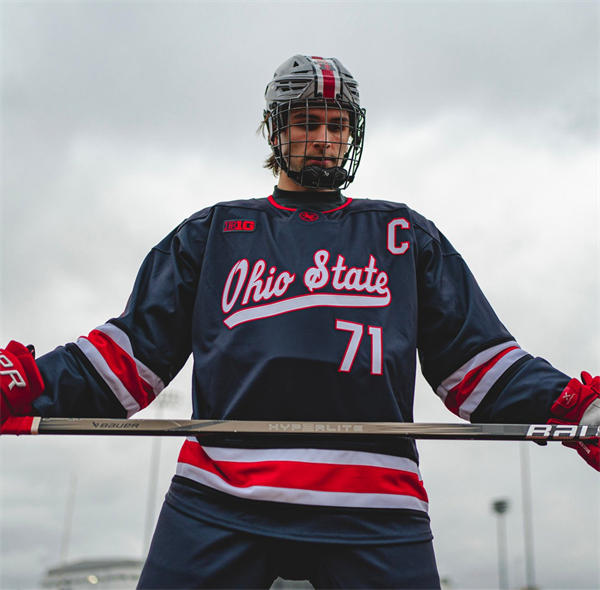 Mens Youth Ohio State Buckeyes #71 Patrick Guzzo 2025 Black Exclusive Pro Sports  Hockey Jersey