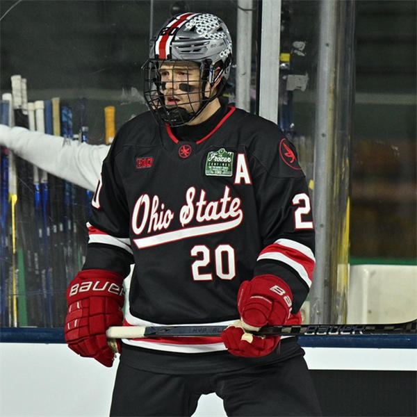 Mens Youth Ohio State Buckeyes #20 Aiden Hansen-Bukata 2025 Black Exclusive Pro Sports  Hockey Jersey