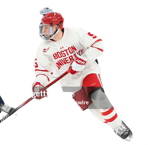 Mens Youth Boston University Terriers 5 Tom Willander 2024 White Hockey Jersey (2)