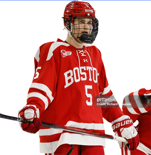 Mens Youth Boston University Terriers 5 Tom Willander 2024 Scarlet Hockey Jersey (4)