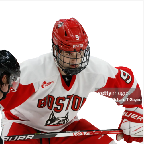 Mens Youth Boston University Terriers 9 Ryan Greene (C) 2024 White Hockey Jersey (5)