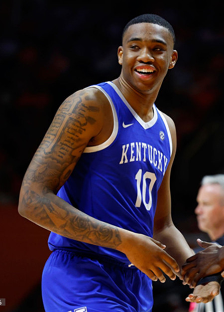 Mens Youth Kentucky Wildcats #10 Brandon Garrison Royal College Basketball Game Jersey