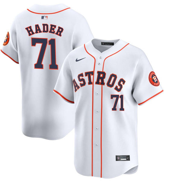 Mens Houston Astros #71 Josh Hader Nike White Home Limited Jersey