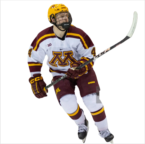 Mens Youth Minnesota Golden Gophers #4 Mike Koster (C) 2024 White Hockey Jersey