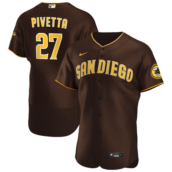Mens San Diego Padres #27 Nick Pivetta Nike Brown Away Limited Jersey