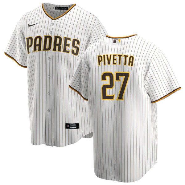 Mens San Diego Padres #27 Nick Pivetta Nike Home White Limited Jersey